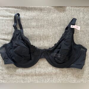 NWT Victorias Secret black mesh bra with lace trim 38D